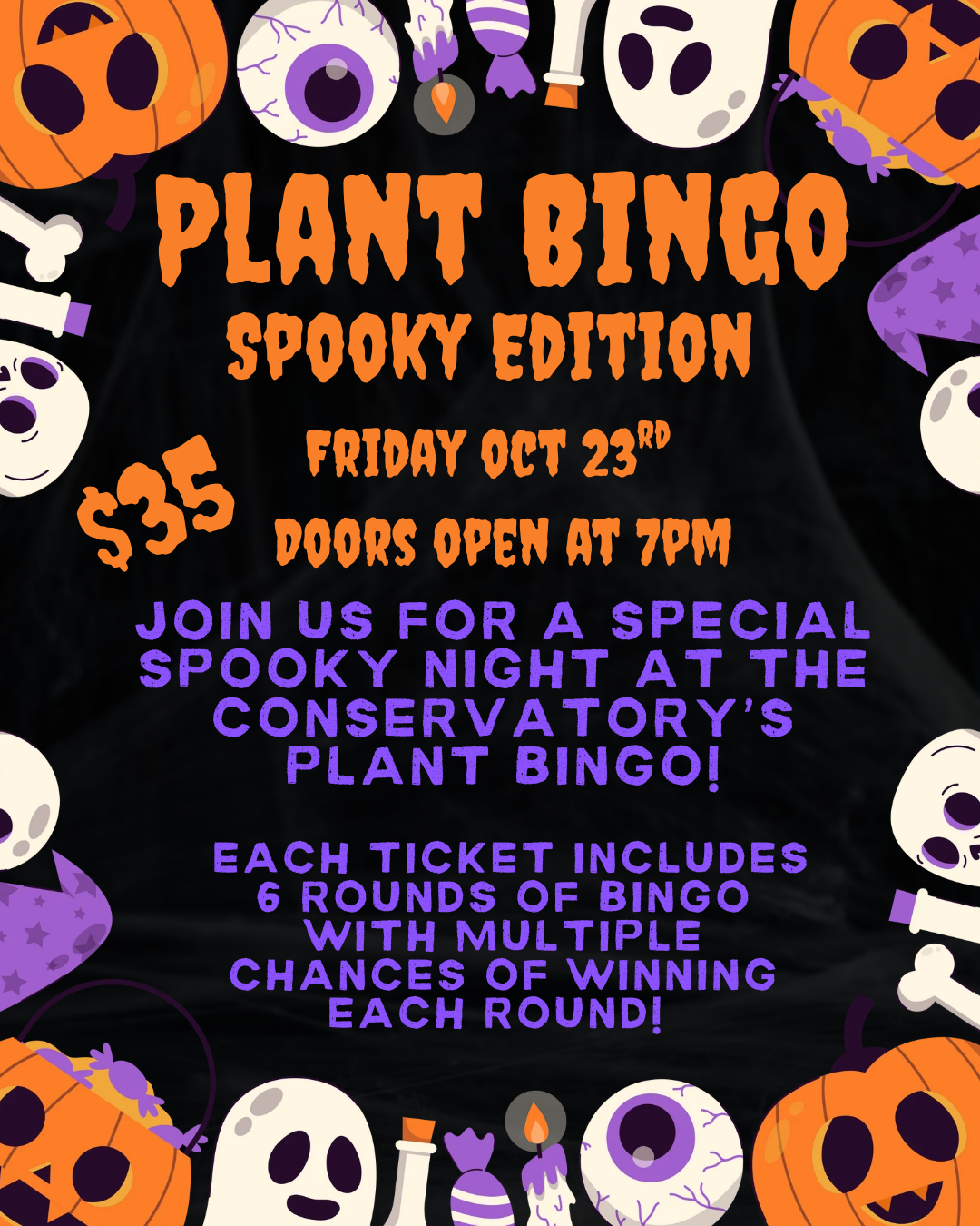 Plant Bingo Spooky Edition - 10/23